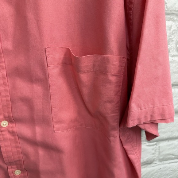 The Foundry Supply Co Coral Pink Mens 3XL Short Sleeve Button Shirt 100% Cotton - Picture 4 of 10